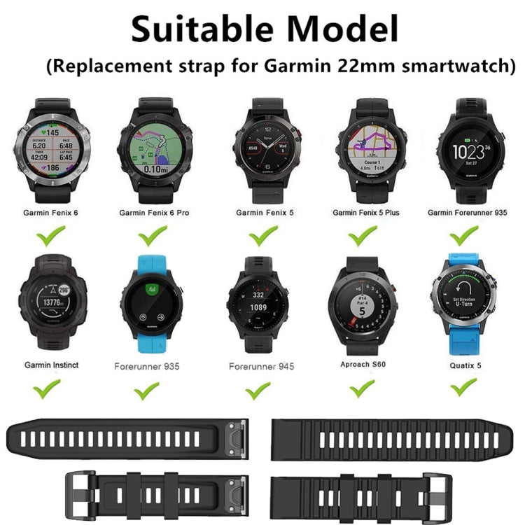Compatible with Garmin Approach s60 Silicone Watch Band(Black) - Watch Bands by PMC Jewellery | Online Shopping South Africa | PMC Jewellery | Buy Now Pay Later Mobicred