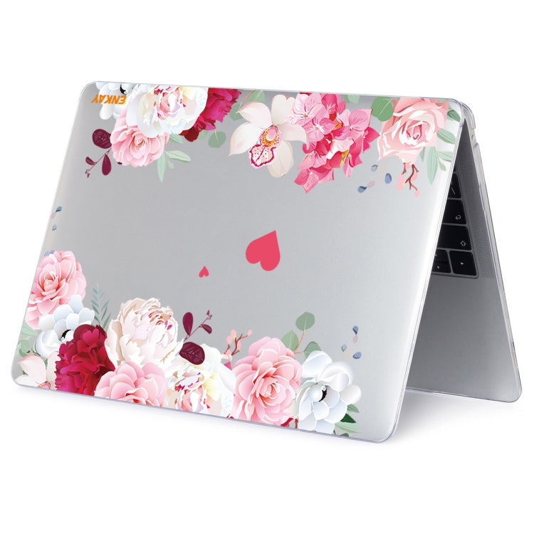 ENKAY Flower Series Pattern Laotop Protective Crystal Case For MacBook Air 13.3 inch A1932 / A2179 / A2337(Peony) - MacBook Air Cases by ENKAY | Online Shopping South Africa | PMC TechLife | Buy Now Pay Later Mobicred