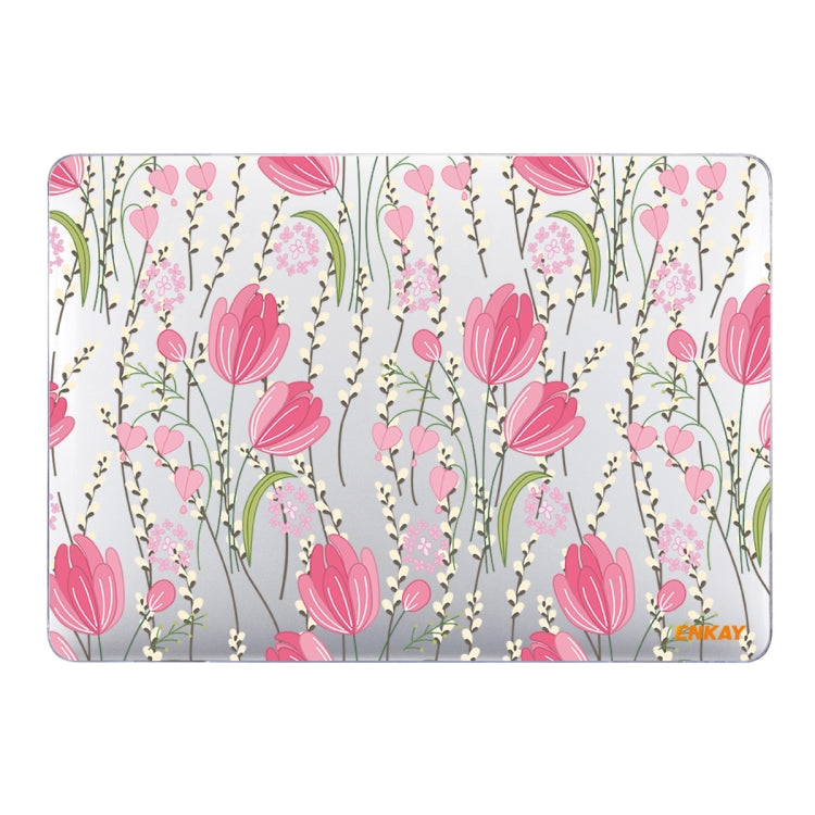 ENKAY Flower Series Pattern Laotop Protective Crystal Case For MacBook Air 13.3 inch A1932 / A2179 / A2337(Tulips) - MacBook Air Cases by ENKAY | Online Shopping South Africa | PMC TechLife