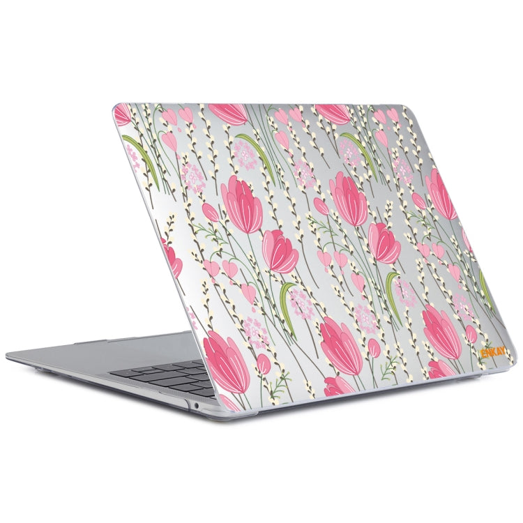 ENKAY Flower Series Pattern Laotop Protective Crystal Case For MacBook Air 13.3 inch A1932 / A2179 / A2337(Tulips) - MacBook Air Cases by ENKAY | Online Shopping South Africa | PMC TechLife
