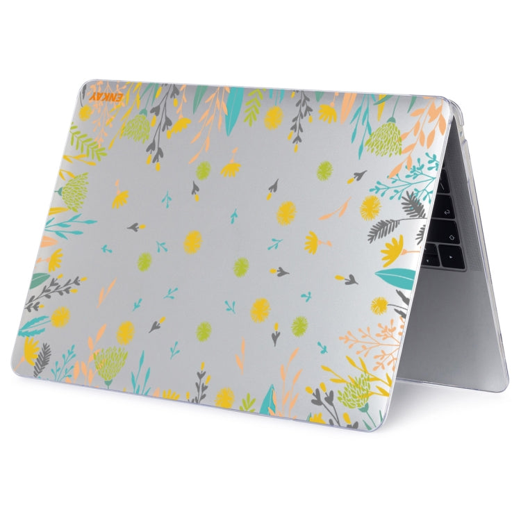 ENKAY Flower Series Pattern Laotop Protective Crystal Case For MacBook Pro 13.3 inch A2251 / A2289 / A2338 2020(Dandelion) - MacBook Pro Cases by ENKAY | Online Shopping South Africa | PMC TechLife
