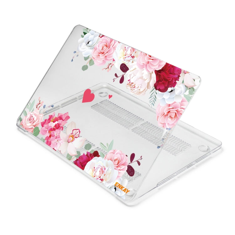 ENKAY Flower Series Pattern Laotop Protective Crystal Case For MacBook Pro 14.2 inch A2442 (2021)(Peony)