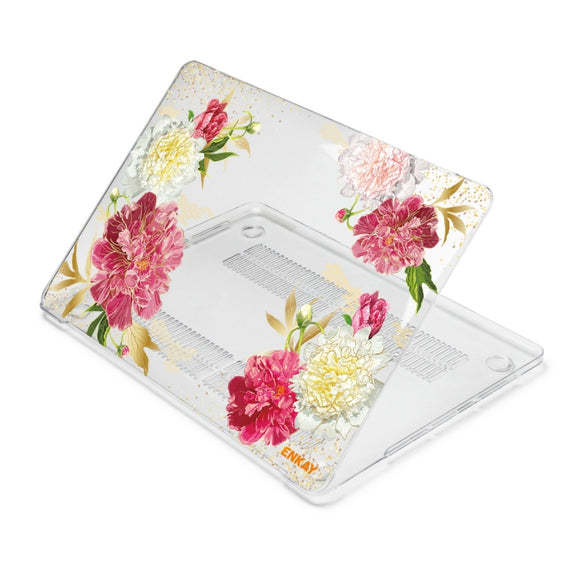 ENKAY Flower Series Pattern Laotop Protective Crystal Case For MacBook Pro 14.2 inch A2442 (2021)(Paeonia)