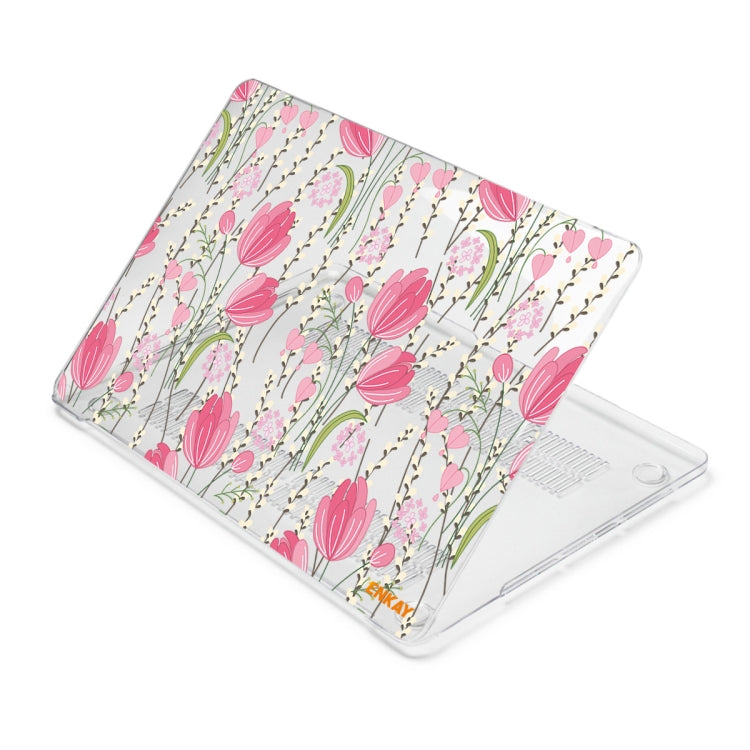 ENKAY Flower Series Pattern Laotop Protective Crystal Case For MacBook Pro 14.2 inch A2442 (2021)(Tulips)