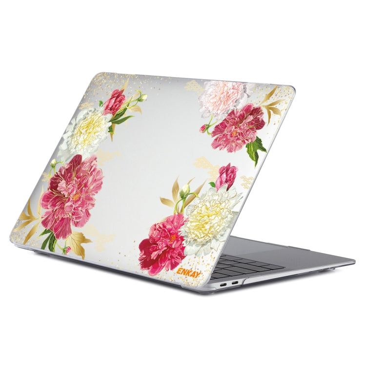 ENKAY Flower Series Pattern Laotop Protective Crystal Case For MacBook Pro 15.4 inch A1707 / A1990(Paeonia) - MacBook Pro Cases by ENKAY | Online Shopping South Africa | PMC TechLife | Buy Now Pay Later Mobicred