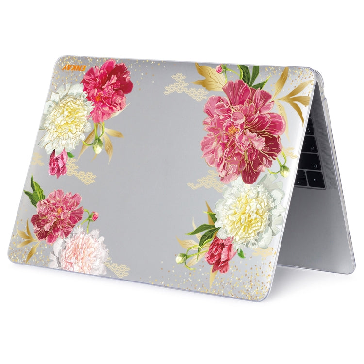 ENKAY Flower Series Pattern Laotop Protective Crystal Case For MacBook Pro 15.4 inch A1707 / A1990(Paeonia) - MacBook Pro Cases by ENKAY | Online Shopping South Africa | PMC TechLife | Buy Now Pay Later Mobicred