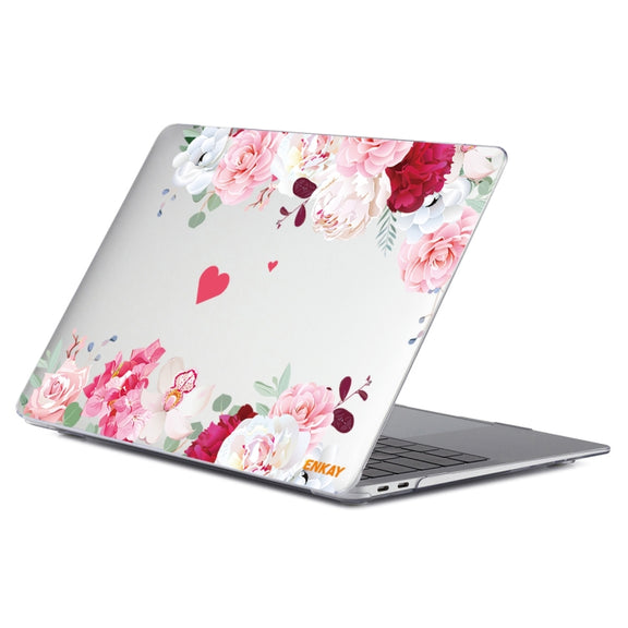 ENKAY Flower Series Pattern Laotop Protective Crystal Case for MacBook Pro 16 inch A2141(Peony)