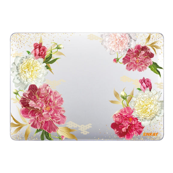 ENKAY Flower Series Pattern Laotop Protective Crystal Case for MacBook Pro 16 inch A2141(Paeonia)