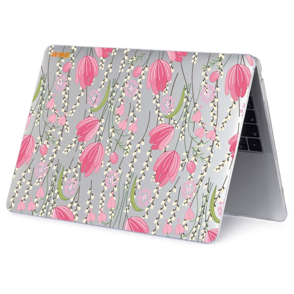 ENKAY Flower Series Pattern Laotop Protective Crystal Case for MacBook Pro 16 inch A2141(Tulips)
