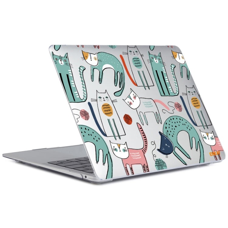 For MacBook Air 13.3 inch A1932 / A2179 / A2337 ENKAY Animal Series Pattern Laotop Protective Crystal Case(Thin Cat)