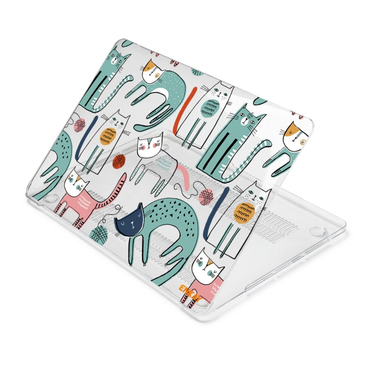 For MacBook Air 13.3 inch A1932 / A2179 / A2337 ENKAY Animal Series Pattern Laotop Protective Crystal Case(Thin Cat)