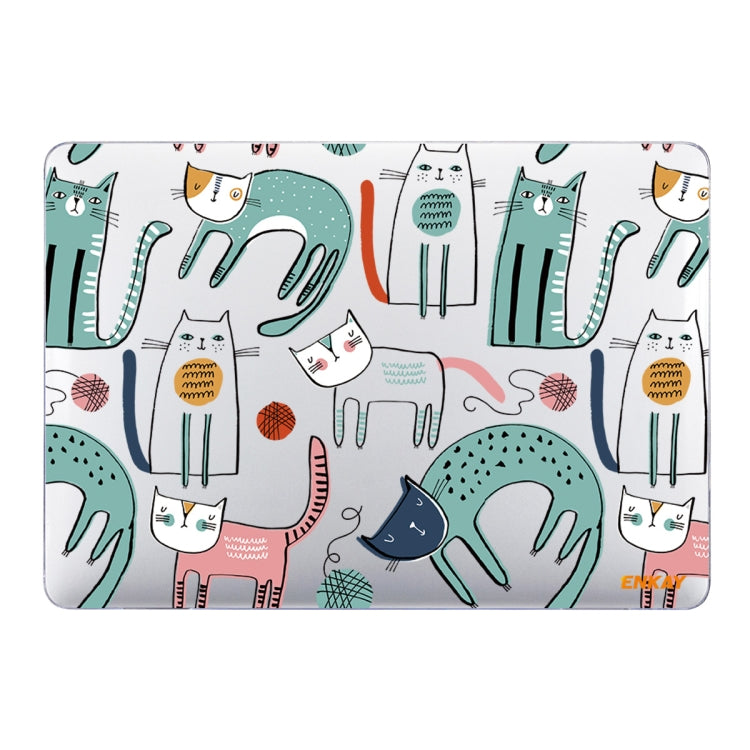 For MacBook Air 13.3 inch A1932 / A2179 / A2337 ENKAY Animal Series Pattern Laotop Protective Crystal Case(Thin Cat) - MacBook Air Cases by ENKAY | Online Shopping South Africa | PMC TechLife