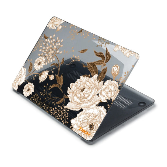 ENKAY Vintage Pattern Series Laotop Protective Crystal Case For MacBook Pro 14.2 inch A2442 (2021)(Golden Peony)
