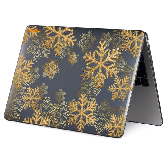 ENKAY Vintage Pattern Series Laotop Protective Crystal Case For MacBook Pro 14.2 inch A2442 (2021)(Golden Snowflake)