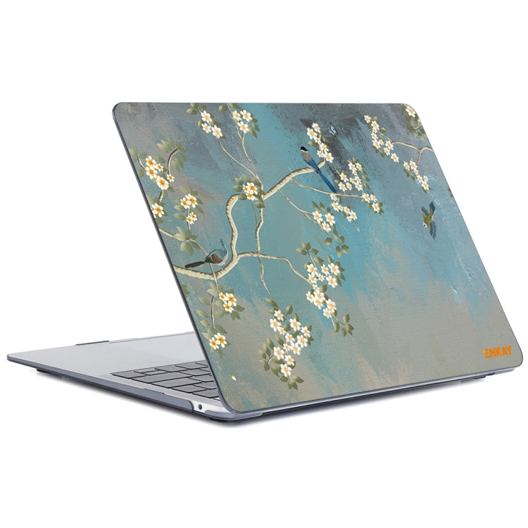 ENKAY Vintage Pattern Series Laotop Protective Crystal Case For MacBook Pro 15.4 inch A1707 / A1990(Magnolia) - MacBook Pro Cases by ENKAY | Online Shopping South Africa | PMC TechLife | Buy Now Pay Later Mobicred