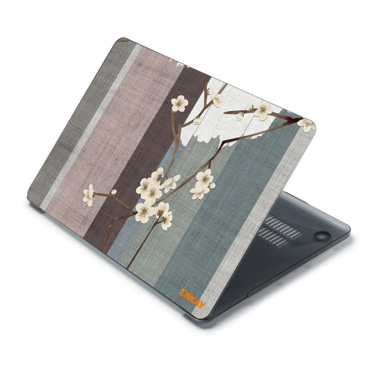 ENKAY Vintage Pattern Series Laotop Protective Crystal Case For MacBook Pro 16 inch A2141(Plum Blossom)