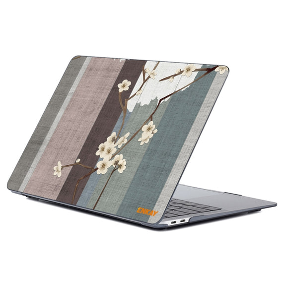 ENKAY Vintage Pattern Series Laotop Protective Crystal Case For MacBook Pro 16 inch A2141(Plum Blossom)
