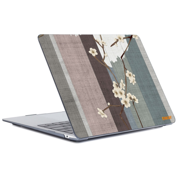 ENKAY Vintage Pattern Series Laotop Protective Crystal Case For MacBook Pro 16 inch A2141(Plum Blossom)