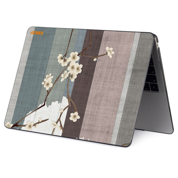 ENKAY Vintage Pattern Series Laotop Protective Crystal Case For MacBook Pro 16 inch A2141(Plum Blossom)