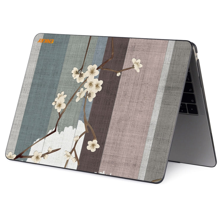 ENKAY Vintage Pattern Series Laotop Protective Crystal Case For MacBook Pro 16 inch A2141(Plum Blossom)