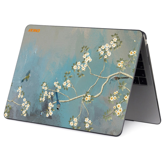 ENKAY Vintage Pattern Series Laotop Protective Crystal Case For MacBook Pro 16 inch A2141(Magnolia)