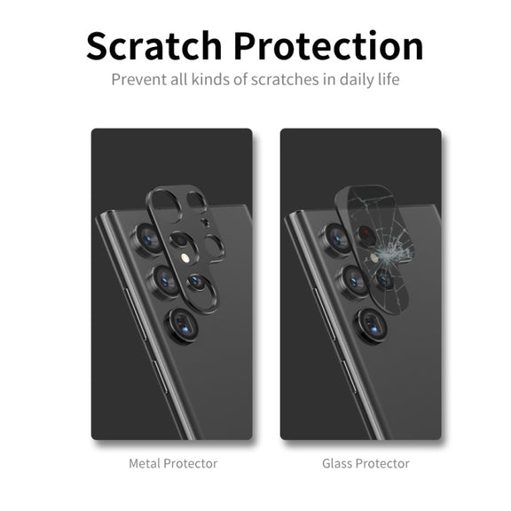 For Samsung Galaxy S22 Ultra 5G ENKAY Aluminium Alloy Camera Lens Protector Full Cover(Black)