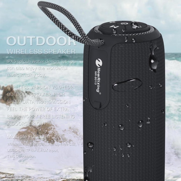 NewRixing NR8013 10W TWS Portable Wireless Stereo Speaker Support TF Card / FM(Black) - free shipping - PMC TechLife - Order now!