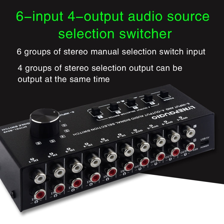 6 In 4 Out RCA Audio Switcher Signal Selector Distribute Device Switch Control -  by PMC Jewellery | Online Shopping South Africa | PMC Jewellery | Buy Now Pay Later Mobicred