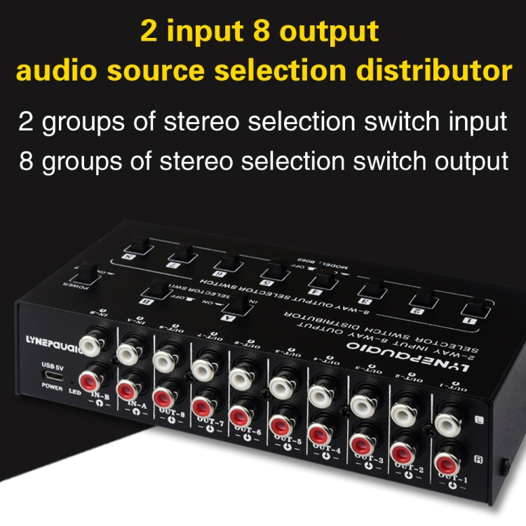 2 In 8 Out RCA Audio Frequency Signal Select Switch Distributor - free shipping - PMC Jewellery - Order now!