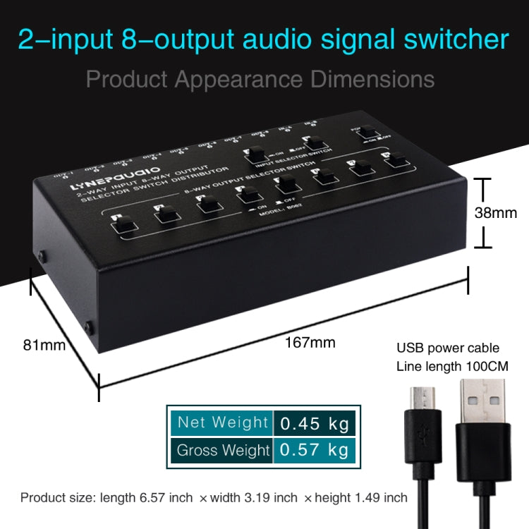 2 In 8 Out RCA Audio Frequency Signal Select Switch Distributor - free shipping - PMC Jewellery - Order now!