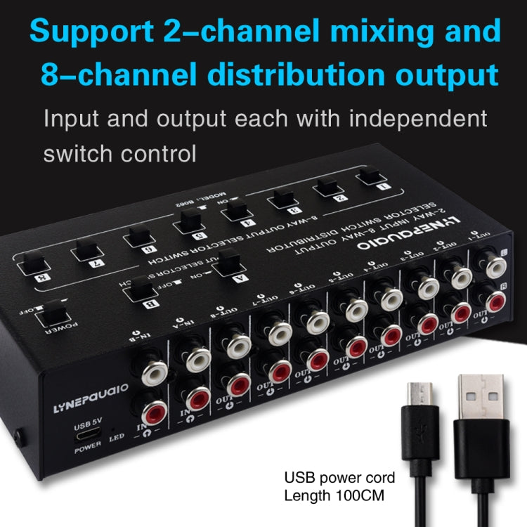 2 In 8 Out RCA Audio Frequency Signal Select Switch Distributor - free shipping - PMC Jewellery - Order now!