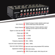 2 In 8 Out RCA Audio Frequency Signal Select Switch Distributor