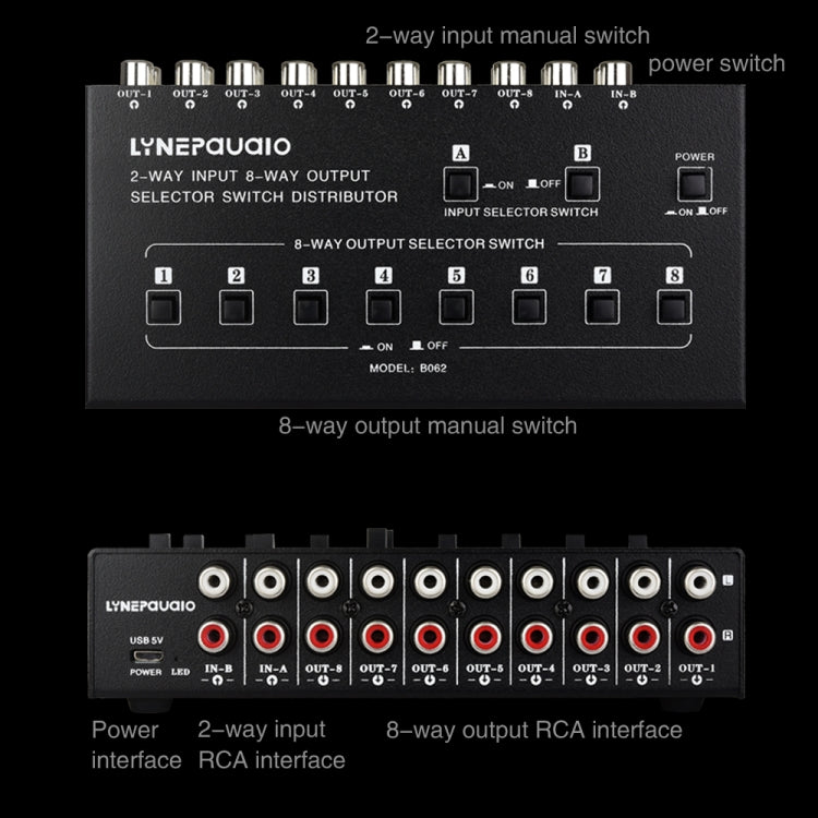 2 In 8 Out RCA Audio Frequency Signal Select Switch Distributor - free shipping - PMC Jewellery - Order now!