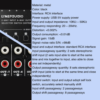 2 In 8 Out RCA Audio Frequency Signal Select Switch Distributor - free shipping - PMC Jewellery - Order now!