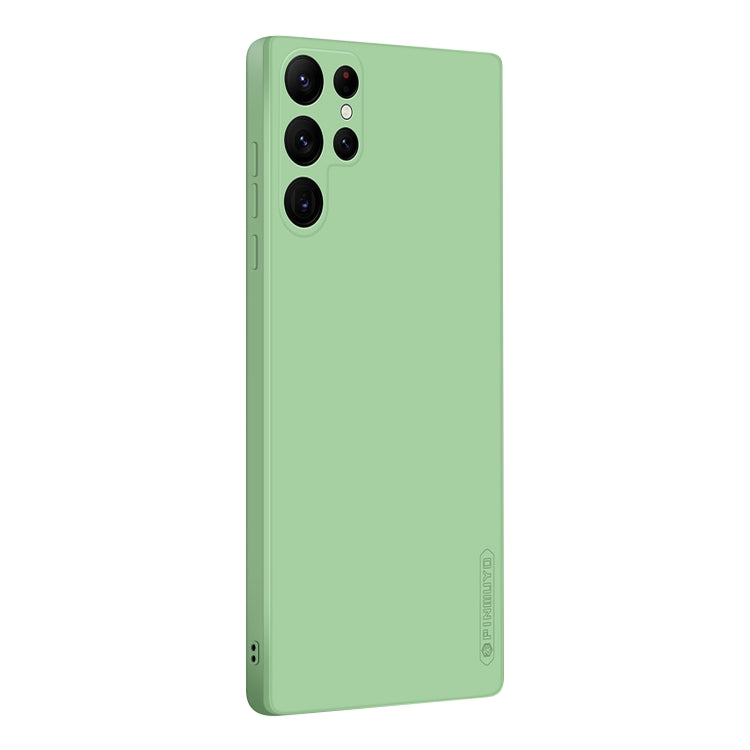For Samsung Galaxy S22 Ultra 5G PINWUYO Sense Series Liquid Silicone TPU Phone Case(Green) - Galaxy S22 Ultra 5G Cases by PINWUYO | Online Shopping South Africa | PMC TechLife