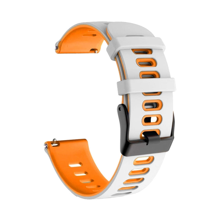 For Huawei Watch GT2 46mm 22mm Mixed-Color Silicone Watch Band(White+Orange) - Watch Bands by PMC TechLife | Online Shopping South Africa | PMC TechLife | Buy Now Pay Later Mobicred
