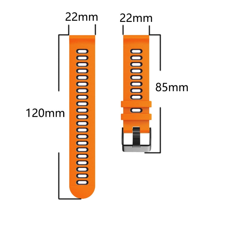 For Huawei Watch GT2 46mm 22mm Mixed-Color Silicone Watch Band(White+Orange) - Watch Bands by PMC TechLife | Online Shopping South Africa | PMC TechLife | Buy Now Pay Later Mobicred