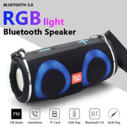 T&G TG642 RGB Light Water-resistant  Portable Bluetooth Speaker Support FM / TF Card(Black)