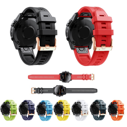 Compatible with Garmin Fenix 6S Pro 20mm Rose Gold Buckle Silicone Watch Band(White) - Watch Bands by PMC Jewellery | Online Shopping South Africa | PMC Jewellery | Buy Now Pay Later Mobicred