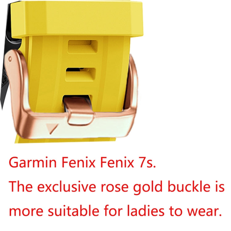 Compatible with Garmin Fenix 6S Pro 20mm Rose Gold Buckle Silicone Watch Band(White) - Watch Bands by PMC Jewellery | Online Shopping South Africa | PMC Jewellery | Buy Now Pay Later Mobicred