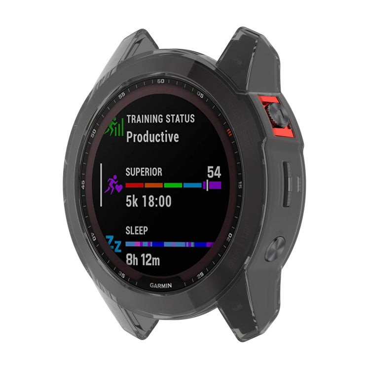 Compatible with Garmin Epix Gen2 Non-full Coverage Hollow TPU Watch Case(Transparent Black)