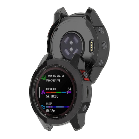 Compatible with Garmin Epix Gen2 Non-full Coverage Hollow TPU Watch Case(Transparent Black)
