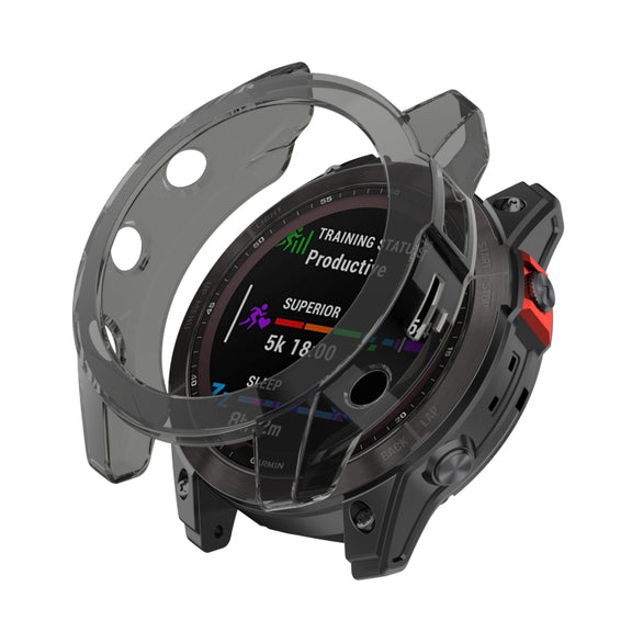 Compatible with Garmin Epix Gen2 Non-full Coverage Hollow TPU Watch Case(Transparent Black)