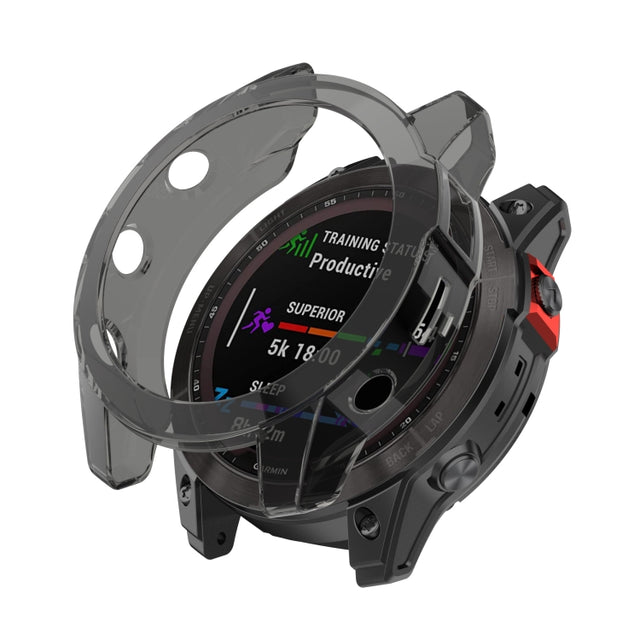 Compatible with Garmin Epix Gen2 Non-full Coverage Hollow TPU Watch Case(Transparent Black)