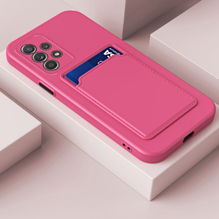 For Samsung Galaxy A53 5G Skin Feel Card Contrast Color Button TPU Phone Case(Rose Red) - free shipping - PMC TechLife - Order now!