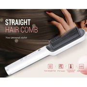 K-SKIN KD380 Hair Straightener Electric Straight Hair Curler Comb Brush PTC Heating Ceramic Straight Hair Brush, UK Plug(Black)