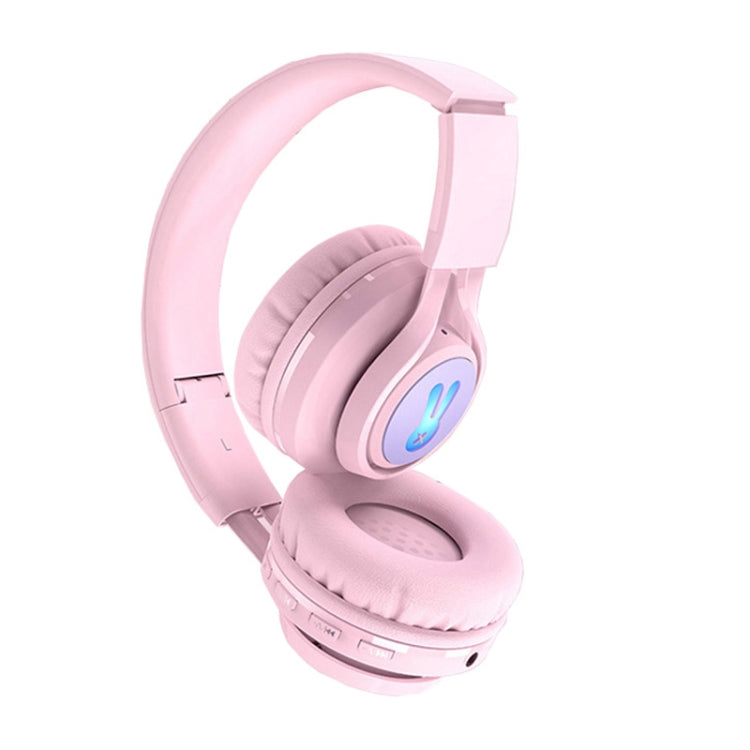 BT06C+ Children Head-mounted Cute Wireless Bluetooth Headset with Microphone & LED Light(Pink) - Headset & Headphone by PMC TechLife | Online Shopping South Africa | PMC TechLife