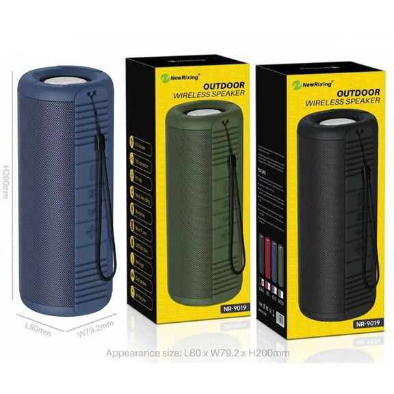 NewRixing NR9019 TWS Portable Stereo Bluetooth Speaker Support TF Card / FM(Green)