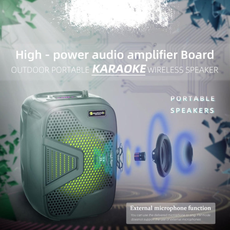 NewRixing NRG501B Outdoor Karaoke Wireless Speaker High-Power Audio Amplifier With Mic - free shipping - PMC TechLife - Order now!