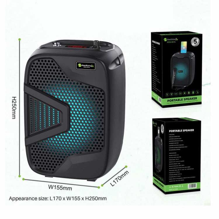 NewRixing NRG501B Outdoor Karaoke Wireless Speaker High-Power Audio Amplifier With Mic - free shipping - PMC TechLife - Order now!